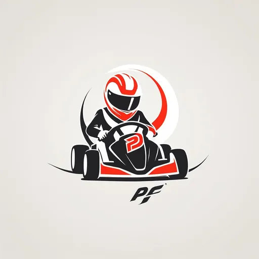 Prompt: "P Balap" kart racing logo. Simple and minimalist. Brush stroke style.