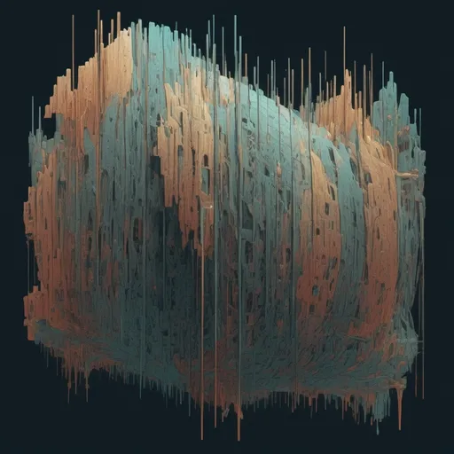 Prompt: Computer made designs and sketch for generative and surreal uncanny frame tearing found in latent space, corrupted files and data fragments, liminal color palette