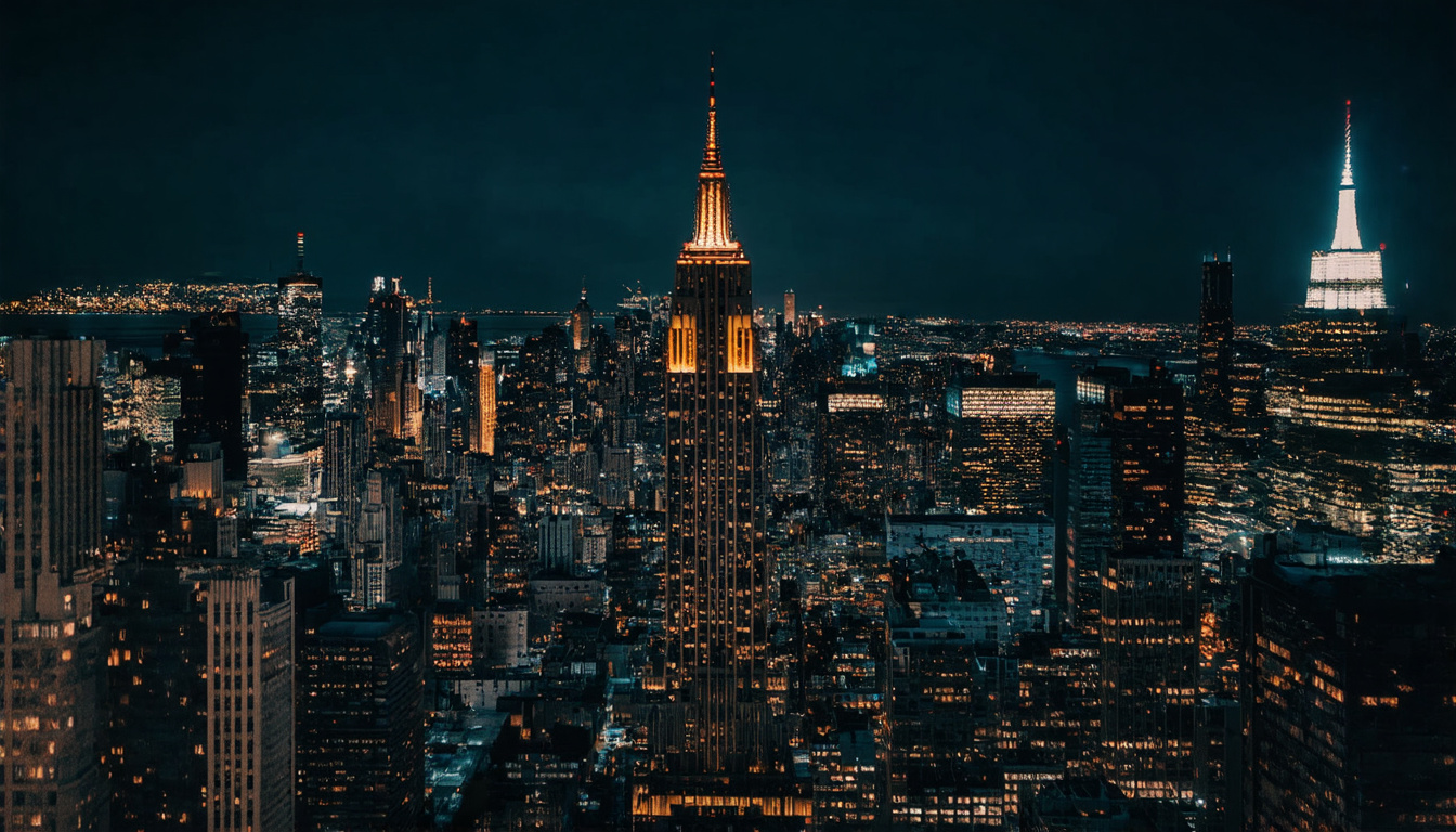 Prompt: Cinematic, high-quality, emotionally charged image of New York City at night