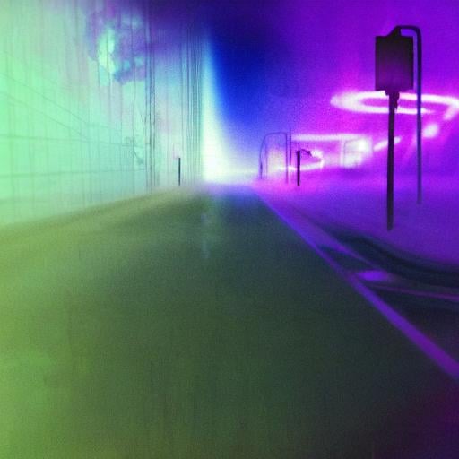 Prompt: neon city, dreamcore aesthetic, surrealism, footage, liminal, fog, ambient, weirdcore, tape saturation.