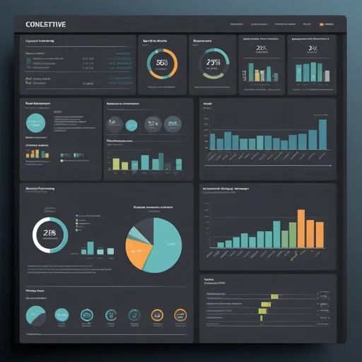 Prompt: Executive summary PBI dashboard, multiple account visualization, GW, RM, SL, PL teams, team filters, accuracy view, productivity view, TAT view, daily Queue tracking view, professional, modern design, high-res image, business analytics, data visualization, clean layout, organized presentation, corporate color scheme, informative visuals, detailed charts and graphs, sharp and clear, professional lighting