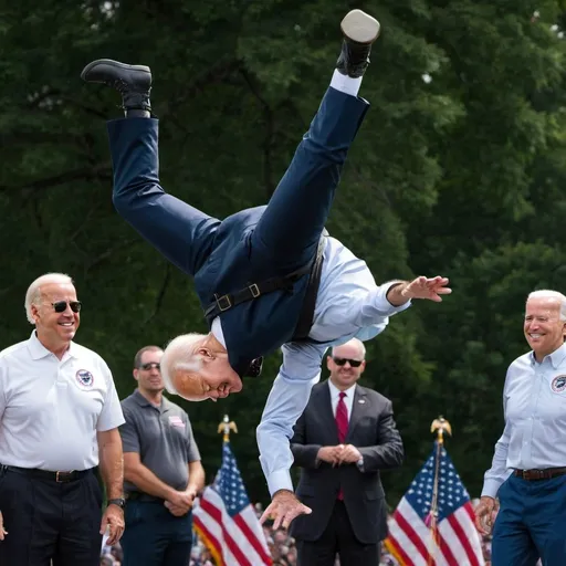 Prompt: Joe biden doing backflip