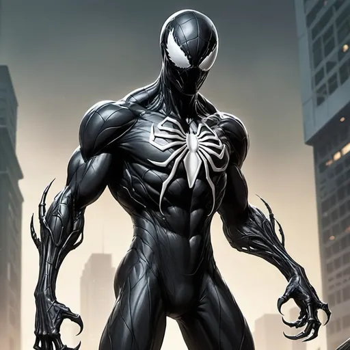 Prompt: A symbiote from marvel that has no mouth, and looks like the nano suit from crysis