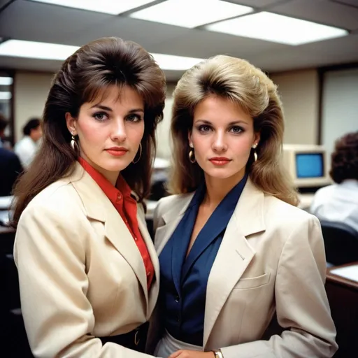 Prompt: Businesswomen from the 80s
