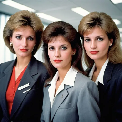 Prompt: Businesswomen from the 80s
