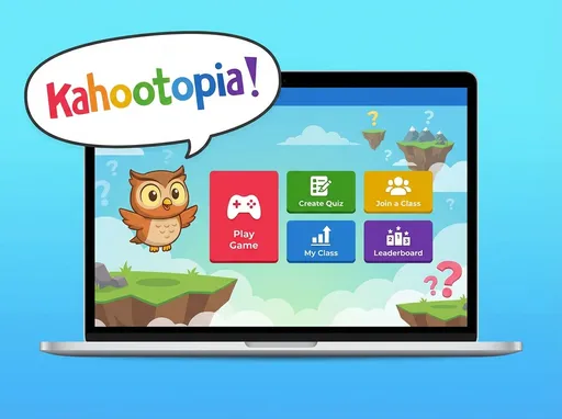 Prompt: Create images of kahootopia! website.