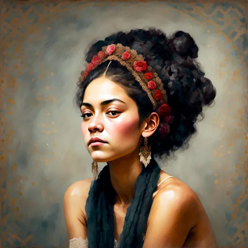 Prompt: <mymodel>Victorian Maori lady portrait, oil painting, ornate Victorian attire, intricate lace details, elegant posture, detailed facial features, vintage ambiance, high quality, realistic, oil painting, detailed eyes, soft color palette, warm and soft lighting