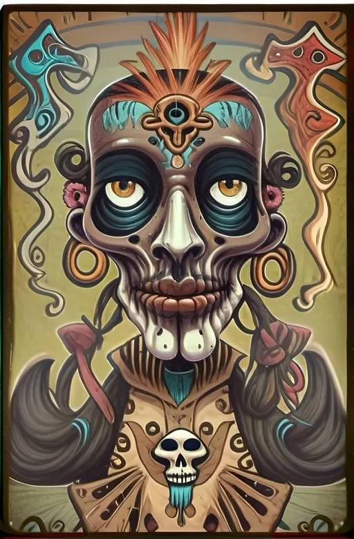 Prompt: Psychedelic portrait , face is a portal, vibrant colors, visionary art, intricate details, spiritual atmosphere, oil painting, high quality, poster art, DMT influence, intense energy, mind-expanding, spiritual journey, detailed eyes, vibrant surrealism, detailed brushwork, professional, atmospheric lighting