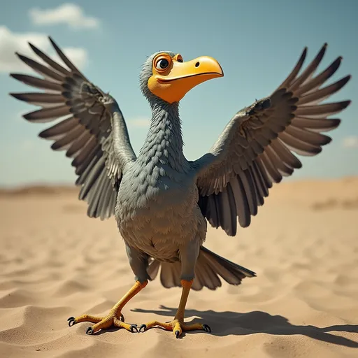 Prompt: DANCING BIRD SHOWING SLOGAN MERE AWAS KO NUST MT KRO