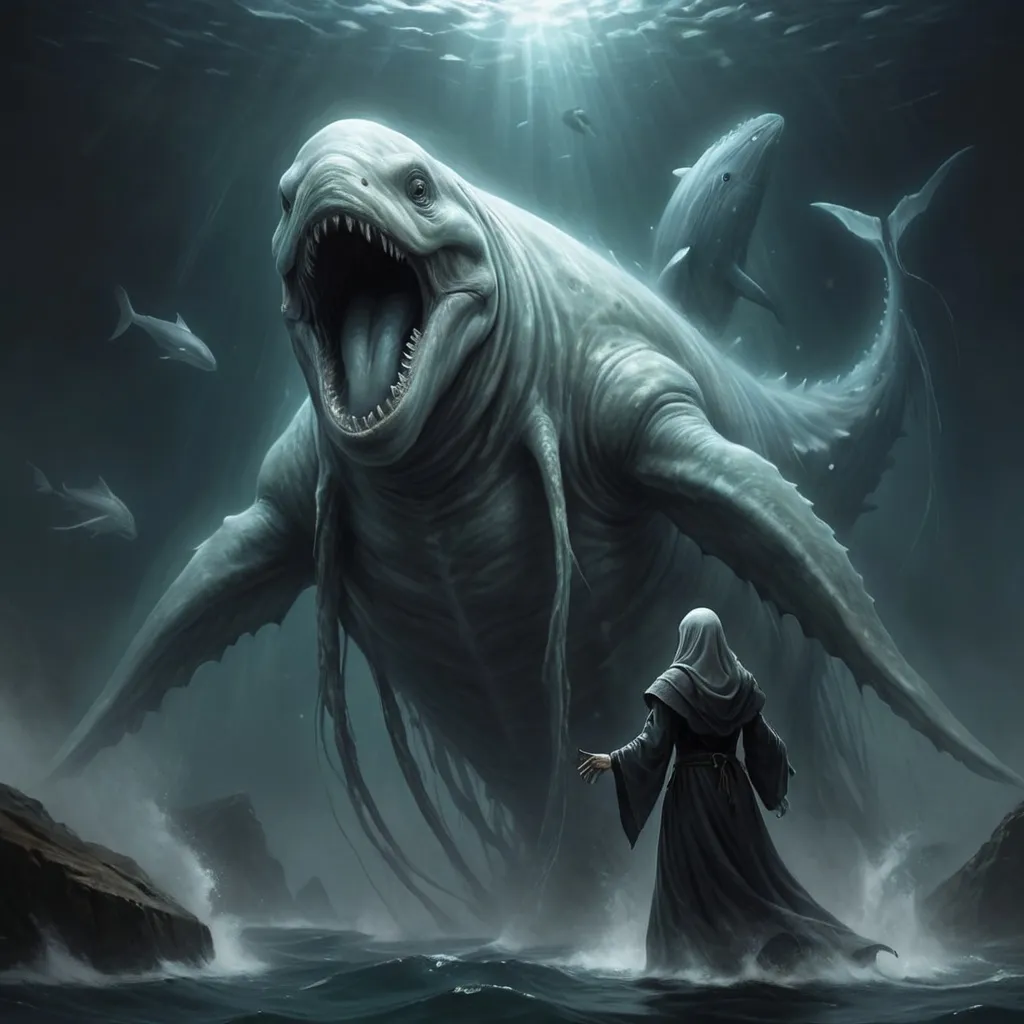 Prompt: scary old ghost with humpback very threatening 