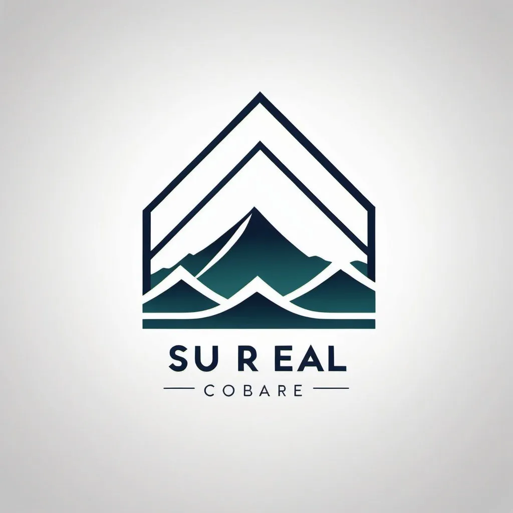 Prompt: Logo for a real estate company called Sur Real located in Coto Brus, Costa Rica, where the mountains and rivers are important, nature elements, symmetry, elegant typography, modern and fresh.