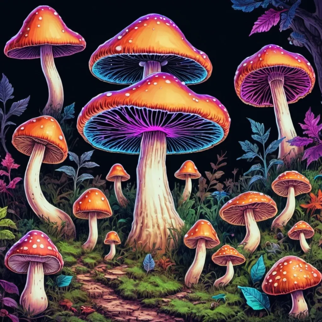 Prompt: a psychedelic mushroom experience
