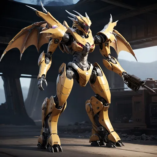 Prompt: Dragon Mecha, full-body, cinematic render, female robot, destiny