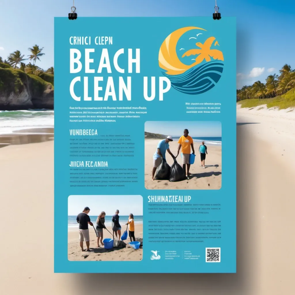 Prompt: Beach clean up flyer