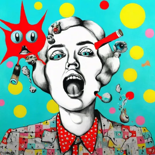 Prompt: Pop art, finding humor in the madness
