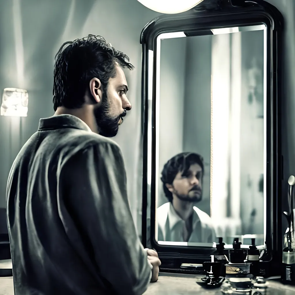 Prompt: Man in the mirror