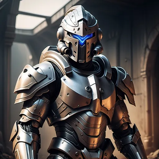 Prompt: Sci-fi spartan Knight in power armor 