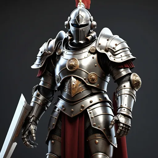 Prompt: Sci-fi roman Knight in power armor 