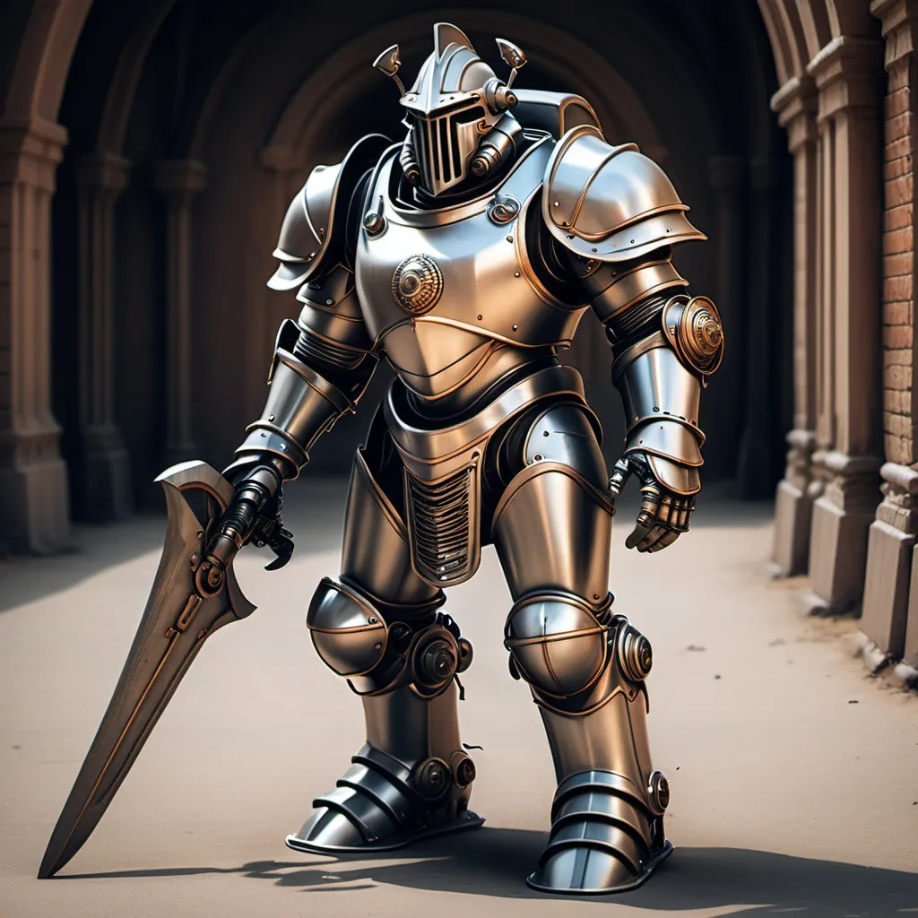 Prompt: Sci-fi Trojan Knight in power armor 