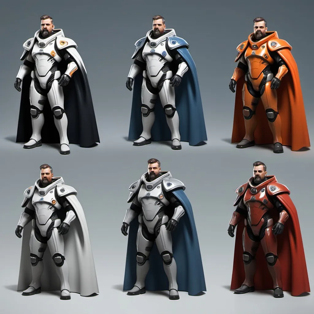 Prompt: Sci-fi Commanders in power with shoulder cape