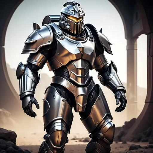 Prompt: Sci-fi spartan Knight in power armor 