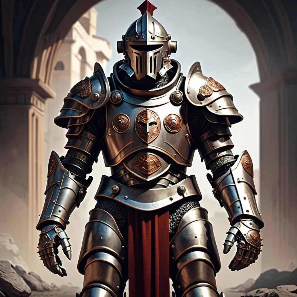 Prompt: Sci-fi roman Knight in power armor 