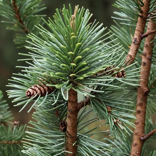 Prompt: Pine (Pinus)Details: Pines are evergreen conifers known for their needle-like leaves and production of pine cones. They play a crucial role in many ecosystems and are widely used in the timber industry.
Habitat: Various climates, primarily in the Northern Hemisphere.Notable Features: Long needles, usually in clusters, and woody cones.