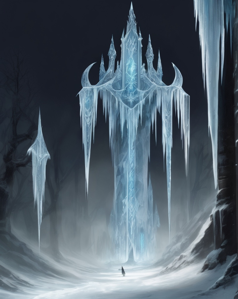 Prompt: From icy depths, where shadows creep,
A frozen realm, where souls do sleep.
With frozen chains, I bind the fray,
In this eternal, icy day. Domain Expansion: Eternal Icicles