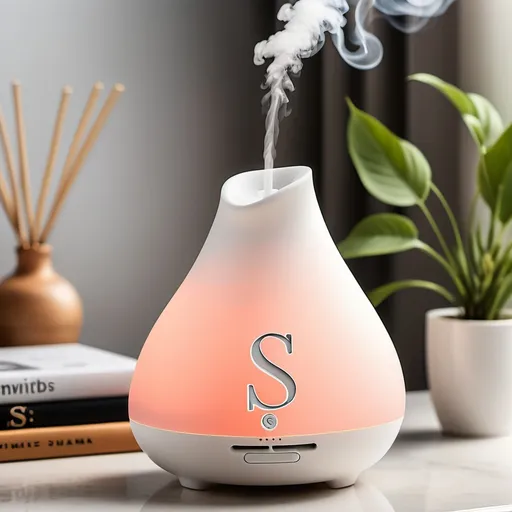 Prompt: an aroma diffuser with the initial S on it