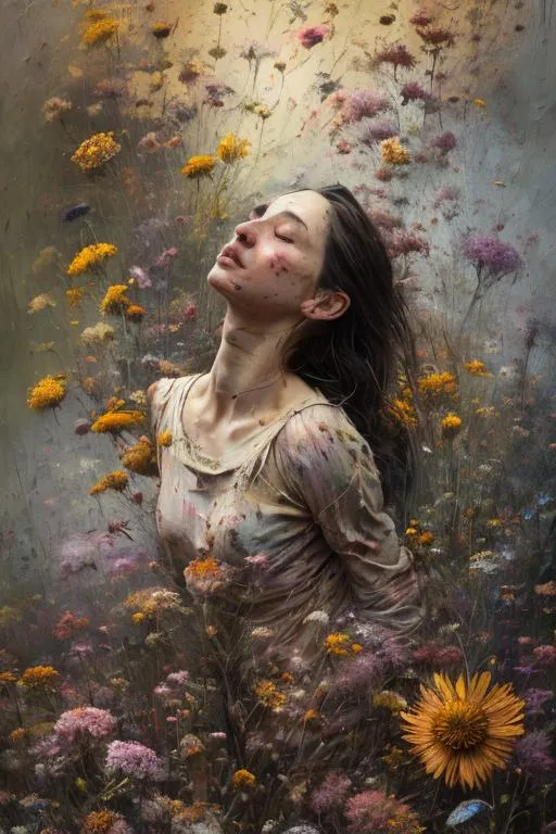 Prompt: embraced women dancing in a Chaotic Whirlwind Of Wildflowers And Leaves, Intricate Details, Aesthetically Pleasing And Harmonious Natural Colors, Art By Marco Mazzoni, Impressionism, Detailed, Dark, Flowers Heavy Brushstrokes, Textured Paint, Oil Painting, Dramatic, 8k, Trending On Artstation, Painting By Vittorio Matteo Co, Heavy Brushstrokes, Textured Paint, Impasto Paint, Highly Detailed, Intricate, Cinematic Lighting, Oil Painting, Highly Textured Skin, Dramatic, 8k, Trending On Artstation, Painting By Vittorio Matteo Corcos And Albert Lynch And Tom Roberts