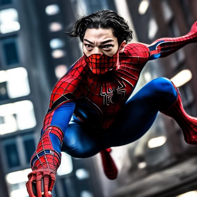 Prompt: ezra miller as spiderman