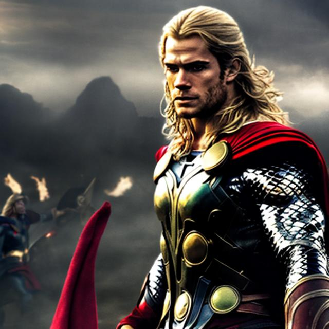 Prompt: henry cavill as thor