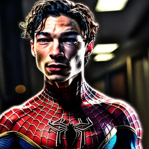 Prompt: ezra miller as spiderman