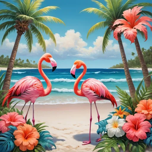 Prompt: I'd Rather be in Florida
insert Flamingo and palm trees and beaches