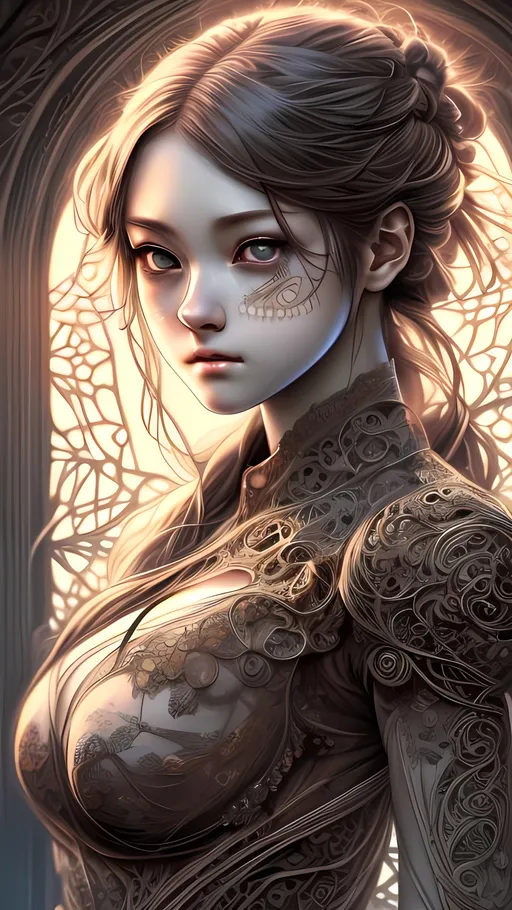 Prompt: Anime visual of a beautiful young woman, intricate clothing, highly detailed face, 4k, highly detailed, anatomically correct, detailed beautiful face, digital art, soft colored background, intricate, soft cinematic lighting, professional