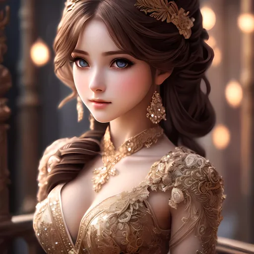 Prompt: Anime visual of a cute and beautiful young woman, intricate clothing, digital art, highly detailed, intricate, 4k, flowers background, elegant, anatomically correct, detailed beautiful face, soft cinematic lighting, professional, detailed lighting