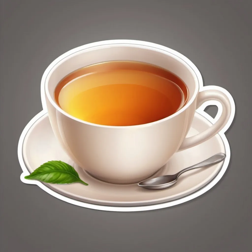 Prompt: cup of tea realistic vector sticker style design