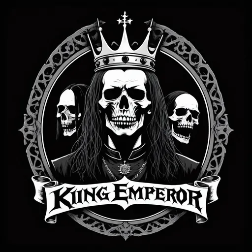 Prompt: Band logo in gothic horror style with"King Emperor" as the logo 