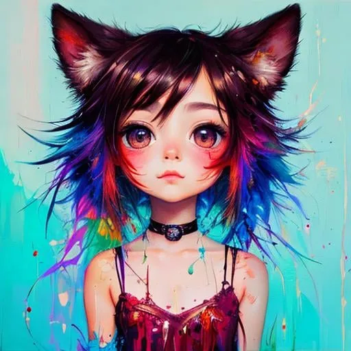 Prompt: an oil painting of something adorable, cute, in the style of expressive character design, dusan djukaric, Carne Griffiths, Lou Xaz