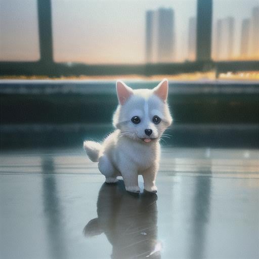 Prompt: cute Kawaii tiny hyper realistic baby dog, wearing hip hop clothes inside in a bottles  city background in a bottles baby dog reflection 8k Cinematography photorealistic epic composition Unreal Engine Cinematic Color Grading Portrait Photography Ultra-Wide Angle Depth of Field hyper detailed octane render trending on artstation greg rutkowski