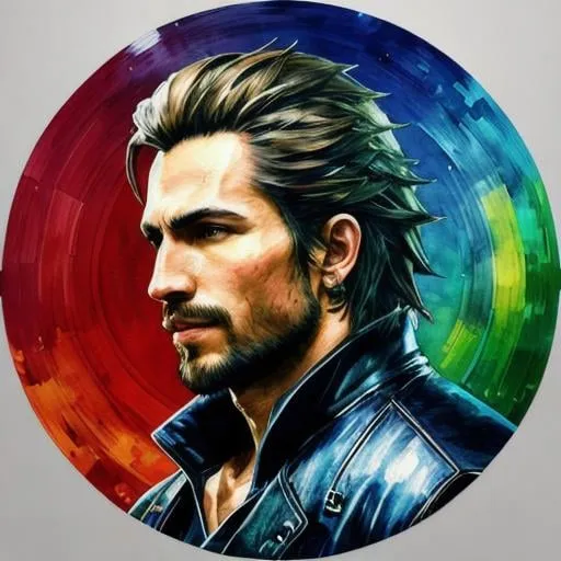 Prompt: sticker of ultra detailed portrait of Vincent, high quality cell shaded illustration in final fantasy style, full body, dynamic pose, perfect anatomy, centered, freedom, soul, approach to perfection, cell shading, 4k , cinematic dramatic atmosphere, watercolor painting, global illumination, detailed and intricate environment, artstation, concept art, fluid and sharp focus, volumetric lighting, cinematic lighting