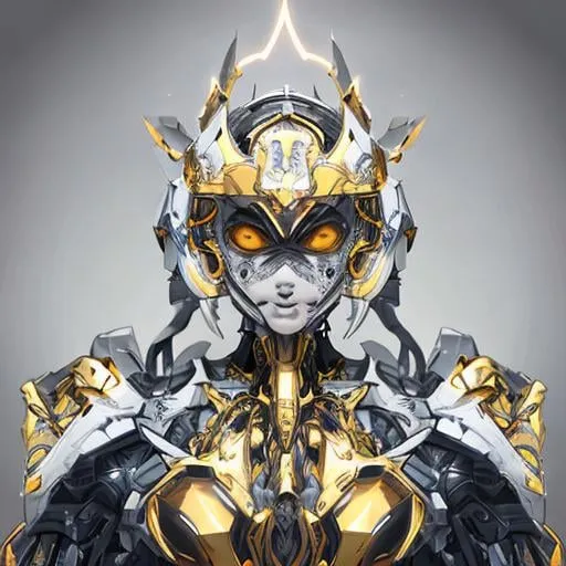 Prompt: show face, an intricate girl exoskeleton, white mate & gold armor, pale skins, juicy, futuristic mecha armor, LED body, juicy, tron, 3d, Splash art, front, epic Instagram, artstation, hyperdetailed intricately detailed, intricately detailed full helmet, unreal engine, fantastical, intricate detail, splash screen, complementary colors, Sci-fi concept art, 8k, heavy strokes, splash arts, full height, full body,