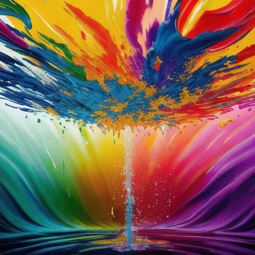 Prompt: splatter suspended in the air like a wave, colorful oil paint spill with lots of thick, photorealistic, masterpiece, 16k artistic photography, volumetric soft lighting, dramatic lighting, insanely detailed.