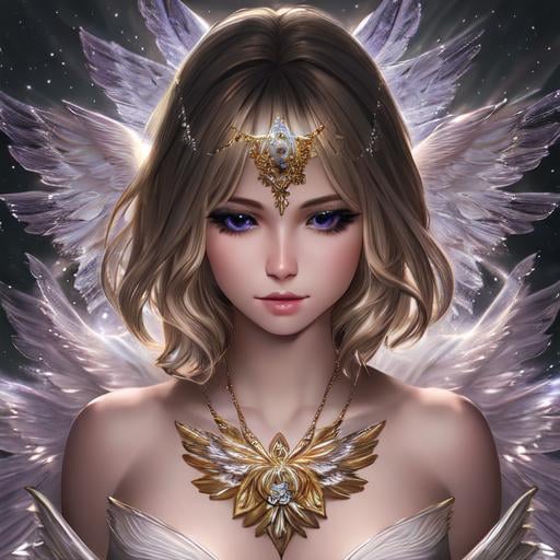 Prompt: Full body Angel, beautiful face, detailed face, blonde, shining, holy light background, wide white wings, full body, mythical, fantasy, elegant, hyperrealism, highly detailed, intricate detailed, dynamic lighting, 4K, HD.