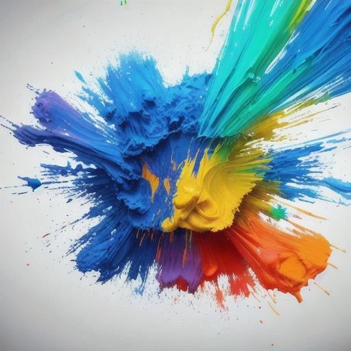 Prompt: paint dump suspended in the air, colorful oil paint spill with lots of thick, photorealistic, masterpiece, 16k artistic photography, volumetric soft lighting, dramatic lighting, insanely detailed.