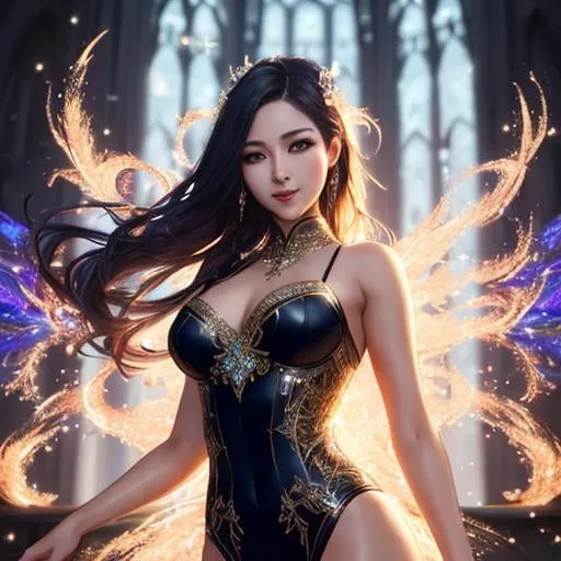 Prompt: splash art, by Greg rutkowski, hyper detailed perfect face,

beautiful kpop idol stretching, full body, long legs, perfect body,

high-resolution cute face, perfect proportions,smiling, intricate hyperdetailed hair, light makeup, sparkling, highly detailed, intricate hyperdetailed shining eyes,  

Elegant, ethereal, graceful,

HDR, UHD, high res, 64k, cinematic lighting, special effects, hd octane render, professional photograph, studio lighting, trending on artstation