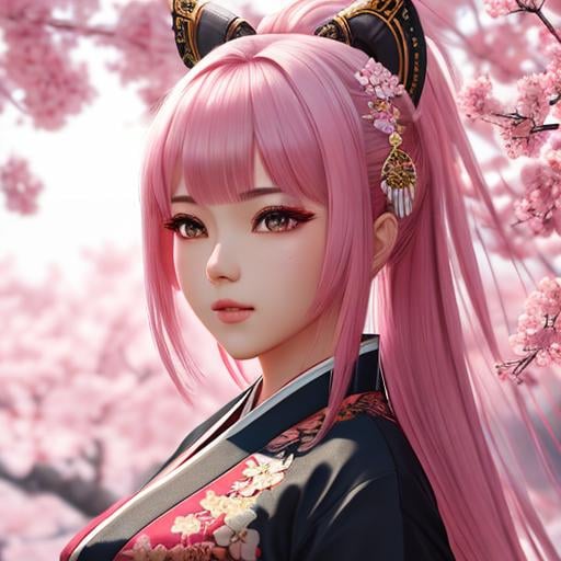 Prompt: portrait of beautiful girl wearing Miko clothing (巫女装束, miko shōzoku), sakura tree background, highly detailed concept art, high resolution scan, hd octane render, intricate detailed, highly detailed, detailed face, volumetric lighting