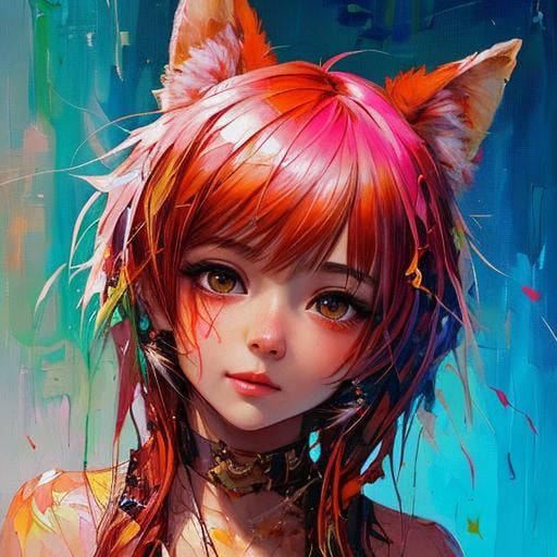 Prompt: an oil painting of something adorable, cute, in the style of expressive character design, dusan djukaric, Carne Griffiths, Lou Xaz