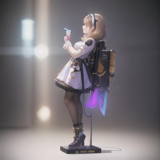 Prompt: Cute and adorable Ada Lovelace female, fantasy, dreamlike, surrealism, super cute, trending on artstation , standing on stage, side profile, caricature, chibi, kawaii,3d rendering, octane rendering, volumetric light