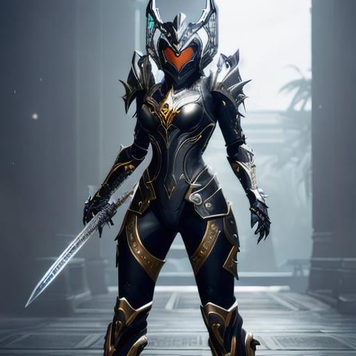 Prompt: highly detailed exquisite full body beautiful female warframe, but as an anthropomorphic robot dragon, matte black metal armor with white accents, a katana-like sword resting on her hip, epic cinematic shot, professional digital art, high end digital art, singular, realistic, captura, DeviantArt, artstation, Furaffinity, 8k HD render